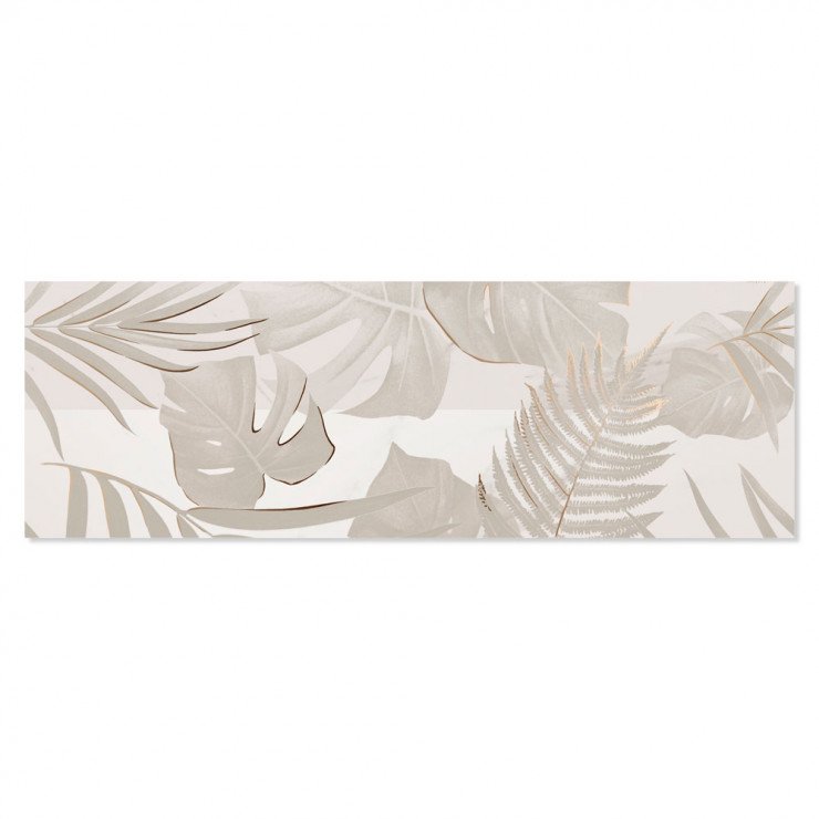 Blommigt Dekor Kakel Alvalade Wall Guld Matt  33x100 cm-1